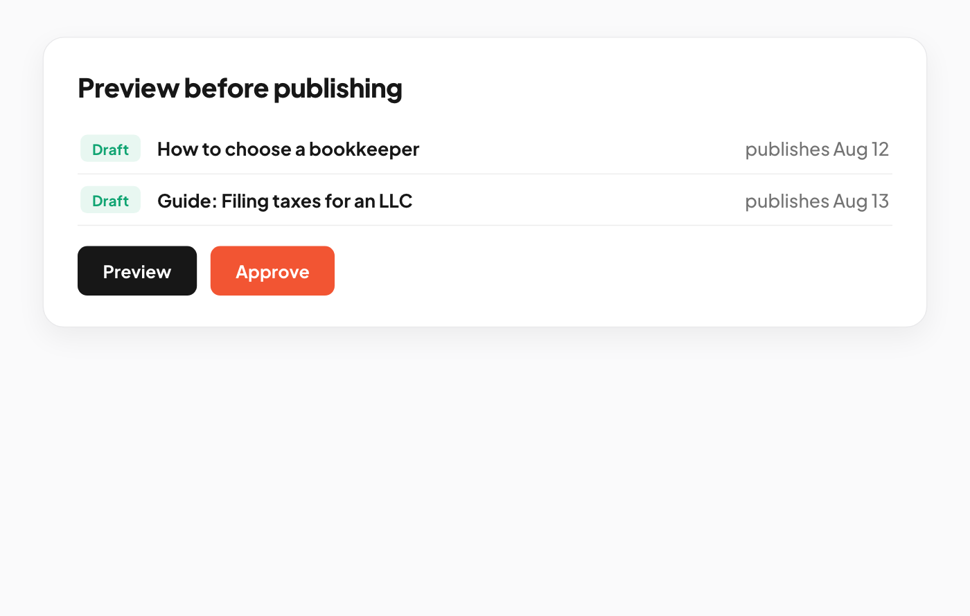 Preview before publishing