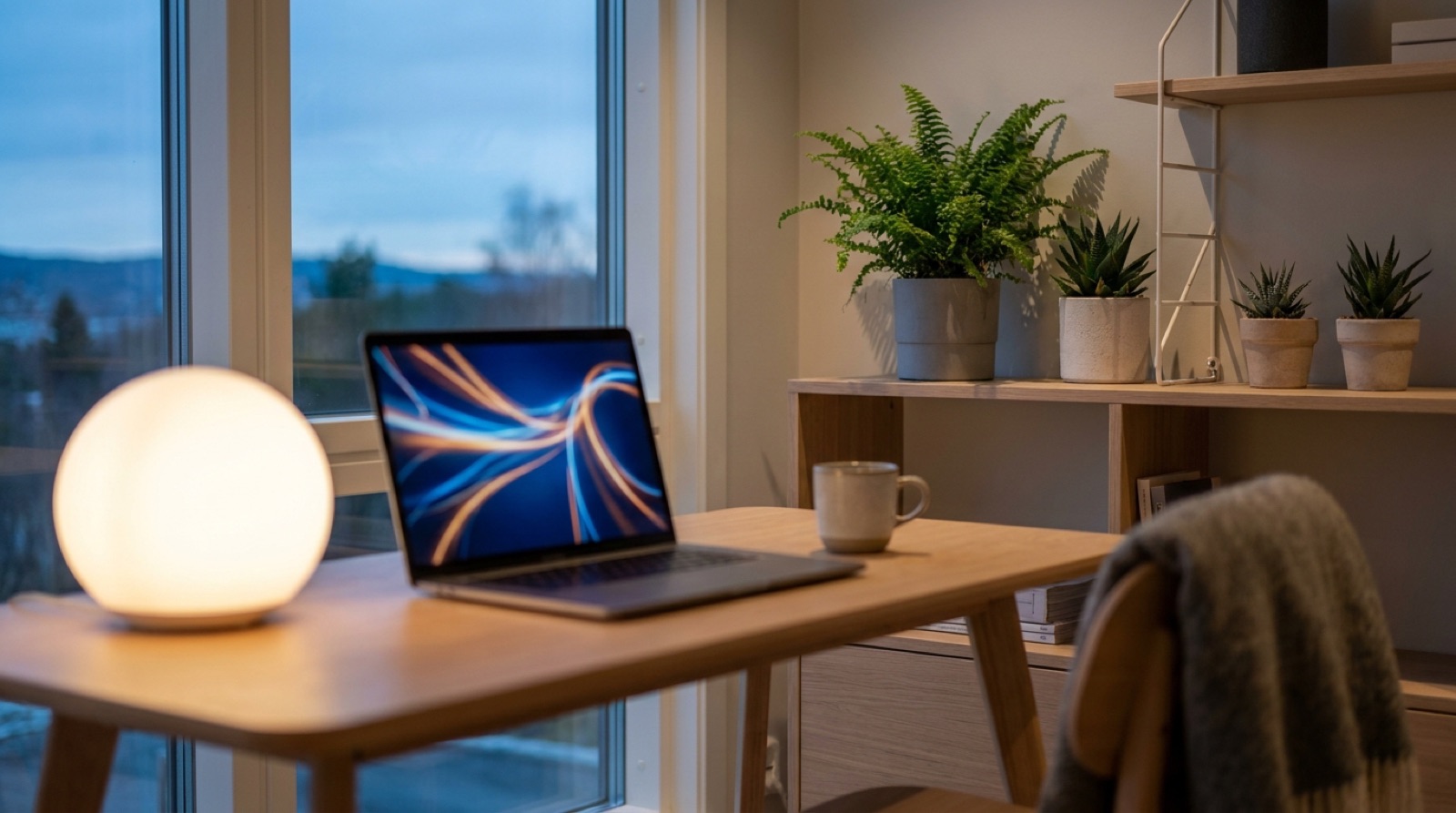 A modern workspace with AI tools on the screen